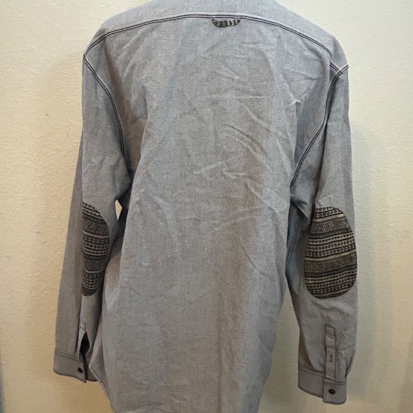 7 DIAMONDS Premium Shirt Men's XXL Gray Long‎ Sleeve Button Up Flip Cuff - Picture 2 of 9